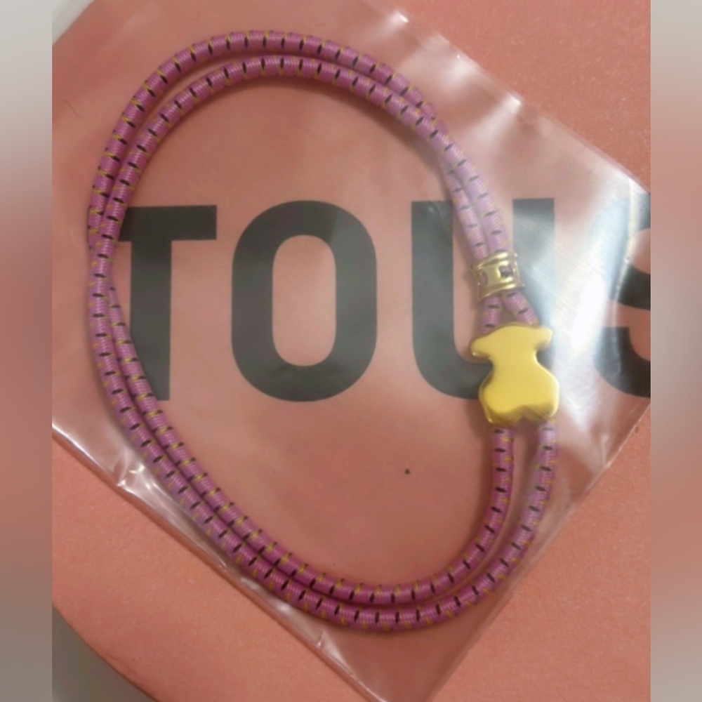 Tous pink and 18k gold over silver plating adjustable bracelet